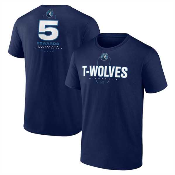 Men's Minnesota Timberwolves #5 Anthony Edwards Navy Name & Number T-Shirt,We sell and wholesale Men's Minnesota Timberwolves #5 Anthony Edwards Navy Name & Number T-Shirt on line form chian!